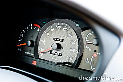 Automobile odometer Stock Photo