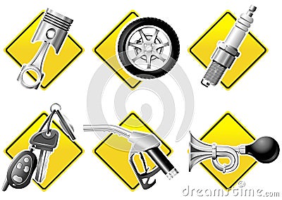 Automobile and Racing icons Vector Illustration