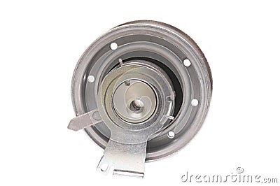 Automobile spare part. Close up repair kit: Tensioner pulley Deflection pulley Stock Photo