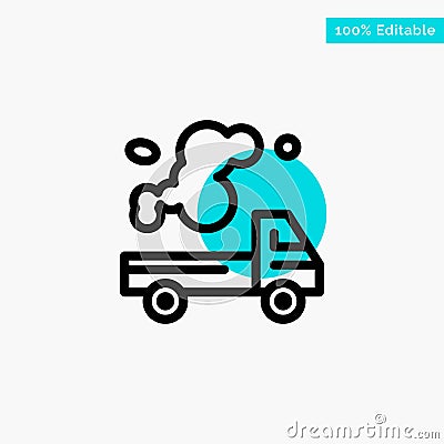 Automobile, Truck, Emission, Gas, Pollution turquoise highlight circle point Vector icon Vector Illustration