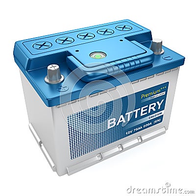 Automotive battery isolated Stock Photo