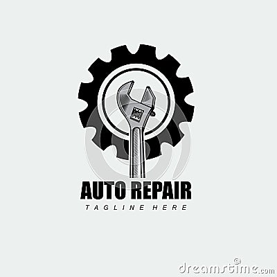 AUTOMOTIVE CAR REPAIR LOGO DESIGN SUITABLE FOR COMPANY LOGO STICKERS AND SCREENS Vector Illustration