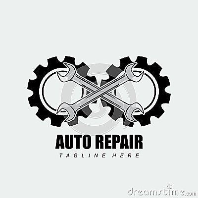 AUTOMOTIVE CAR REPAIR LOGO DESIGN SUITABLE FOR COMPANY LOGO STICKERS AND SCREENS Vector Illustration