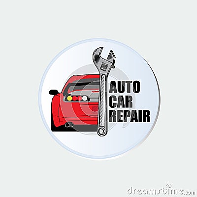 AUTOMOTIVE CAR REPAIR LOGO DESIGN SUITABLE FOR COMPANY LOGO STICKERS AND SCREENS Vector Illustration