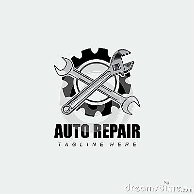 AUTOMOTIVE CAR REPAIR LOGO DESIGN SUITABLE FOR COMPANY LOGO STICKERS AND SCREENS Vector Illustration