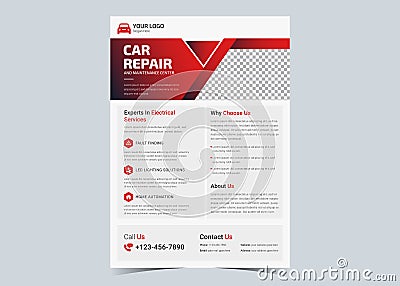 automotive car wash car-wash flyer tool auto repair repair shop race tire repair station design engine modern Vector Illustration