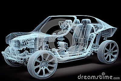 Automotive diagnostics in digital futuristic style. oncept for auto future or the development of innovations and Stock Photo