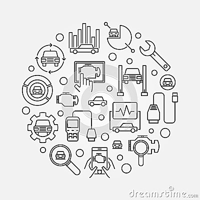 Automotive diagnostics vector illustration Vector Illustration