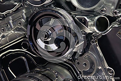 Automotive Engine Close Up Stock Photo