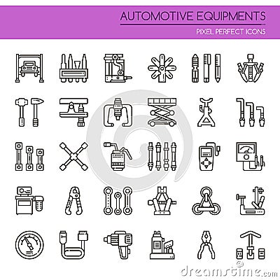 Automotive Equipments Vector Illustration