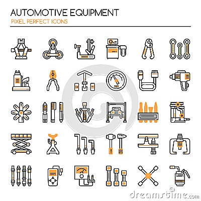 Automotive Equipments Vector Illustration