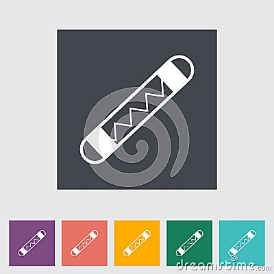 Automotive fuse single flat icon. Vector Illustration