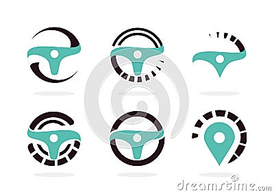 Automotive icon set. Abstract helm vector illustration collection. Vector Illustration