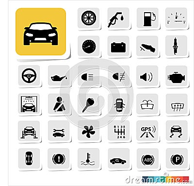 Automotive icon set Stock Photo