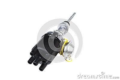 Automotive ignition tune up parts over white Stock Photo