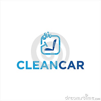 Automotive interior cleaning service logo Vector Illustration