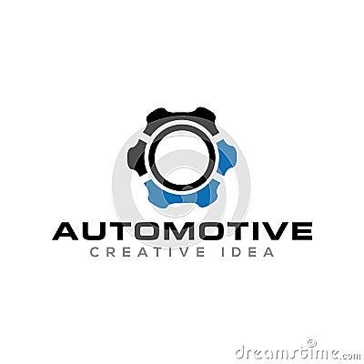 Automotive Unique Circle Gear Icon Logo Stock Photo
