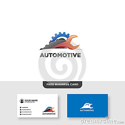 Automotive Logo, Free Business Card - Vector Vector Illustration