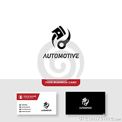 Automotive Logo, Free Business Card - Vector Vector Illustration