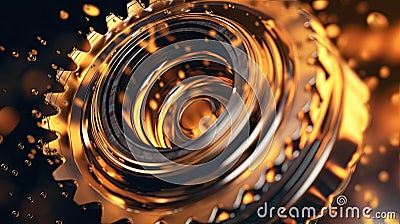 Automotive, Oil wave splashing in car engine with lubricant oil. Concept of lubricate motor oil and gears for engine Stock Photo