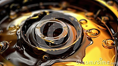 Automotive, Oil wave splashing in car engine with lubricant oil. Concept of lubricate motor oil and gears for engine Stock Photo