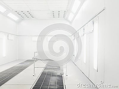 Automotive paint room,Paint booth in the car repair station Stock Photo
