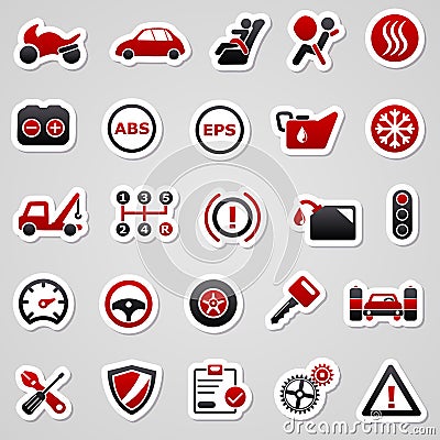 Automotive red stickers Vector Illustration