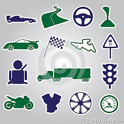 Automotive stickers collection eps10 Vector Illustration