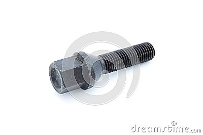 Automotive stud of different sizes and measures on a white background Stock Photo