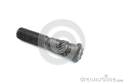 Automotive stud of different sizes and measures on a white background Stock Photo