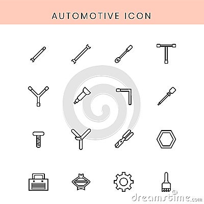 Automotive and repair line icon set, mechanical vector illustration. Vector Illustration