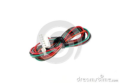 Automotive wiring bundle of wires isolated Stock Photo