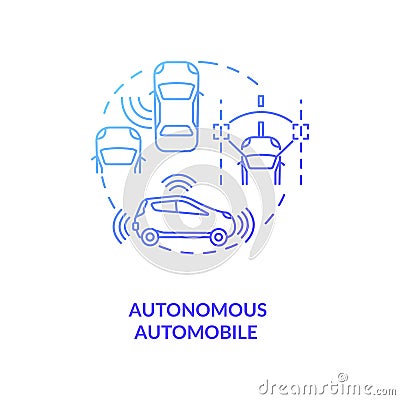 Autonomous automobile concept icon Vector Illustration