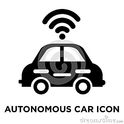 Autonomous car icon vector isolated on white background, logo co Vector Illustration