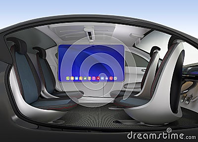 Autonomous car interior concept Stock Photo