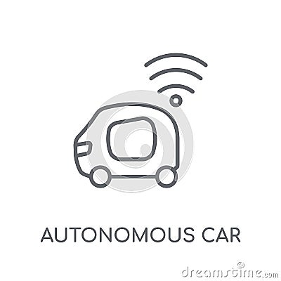 Autonomous car linear icon. Modern outline Autonomous car logo c Vector Illustration