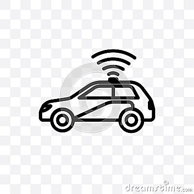 Autonomous car vector linear icon isolated on transparent background, Autonomous car transparency concept can be used for web and Vector Illustration