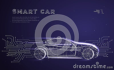 Autonomous car vehicle Vector Illustration