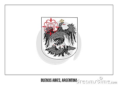 Autonomous City of Buenos Aires Flag Vector Illustration. Flag of Argentina Provinces Vector Illustration