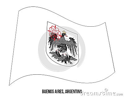 Autonomous City of Buenos Aires Flag Waving Vector Illustration. Flag of Argentina Provinces Vector Illustration