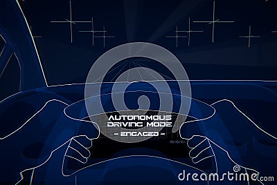 Autonomous driving illustration Stock Photo