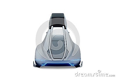 Autonomous, electric, self-driving truck with trailer isolated on white background. Transportation without drivers, technologies Cartoon Illustration
