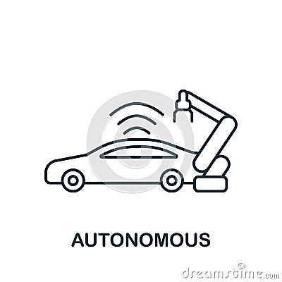 Autonomous icon. Monochrome simple Artificial Intelligence icon for templates, web design and infographics Vector Illustration