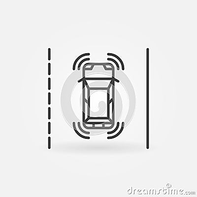 Autonomous Self-Driving Vehicle linear vector concept icon Vector Illustration