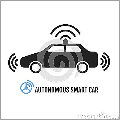 Autonomous Smart Car Icon Design Vector Illustration