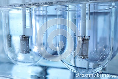 Autonomous solubility tester. Imitation dissolution of the table Stock Photo