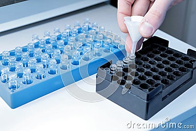 Autonomous solubility tester. Imitation dissolution of the table Stock Photo