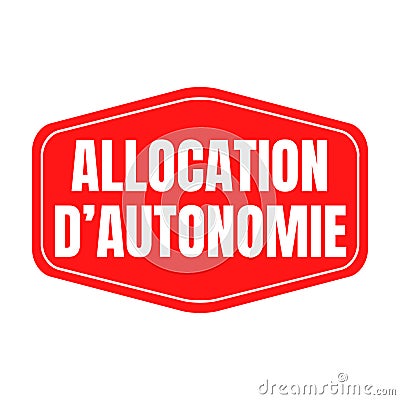 Autonomy allowance symbol icon called allocation d'autonomie in French language Cartoon Illustration