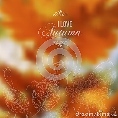 Autumn abstract blurred vector background Vector Illustration