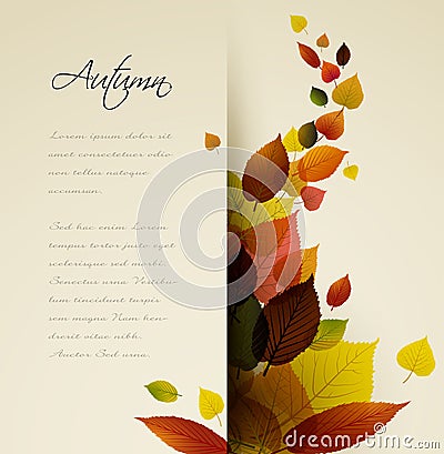 Autumn abstract floral background Vector Illustration